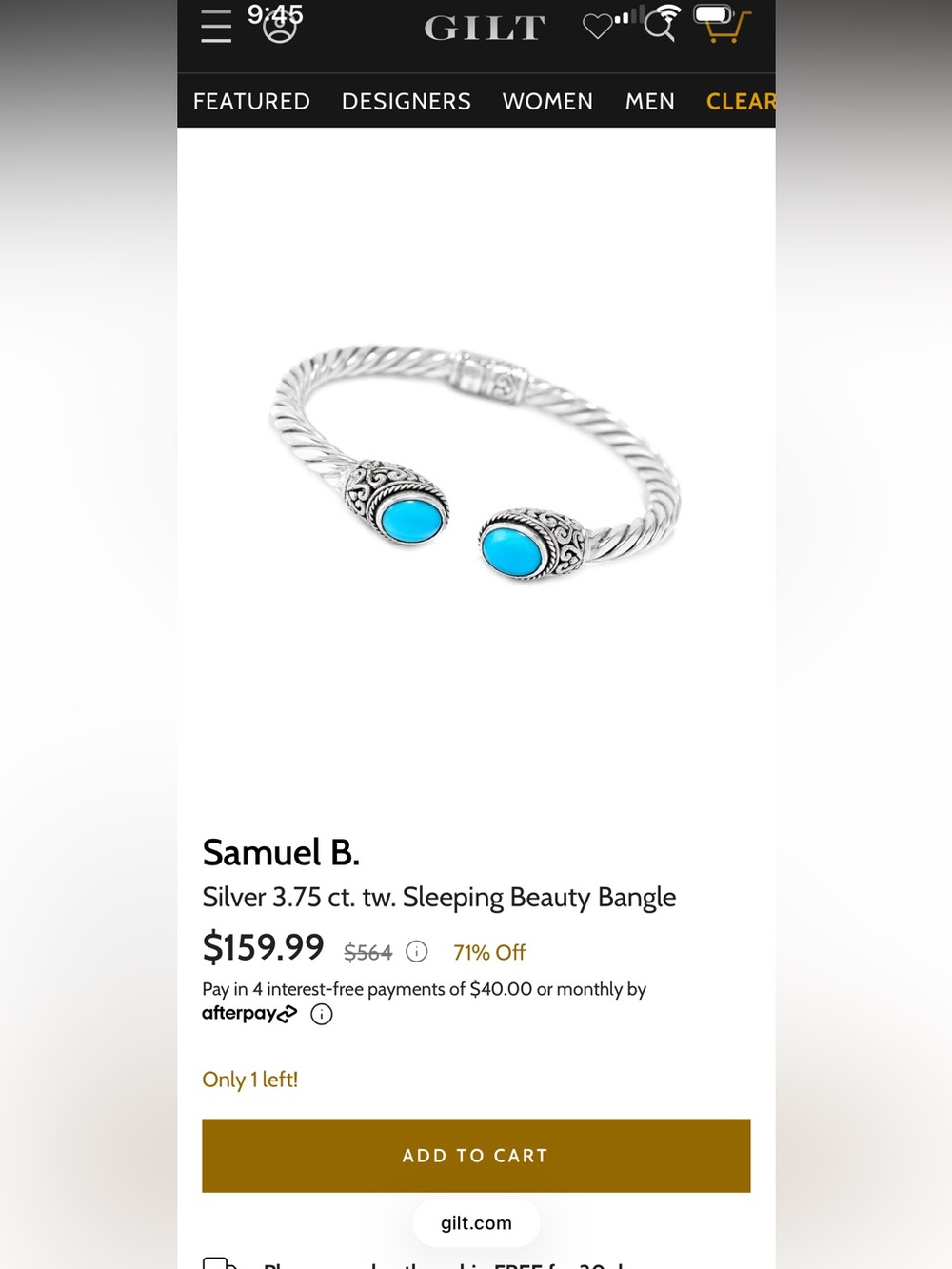 Samuel B. Silver with real Turquoise